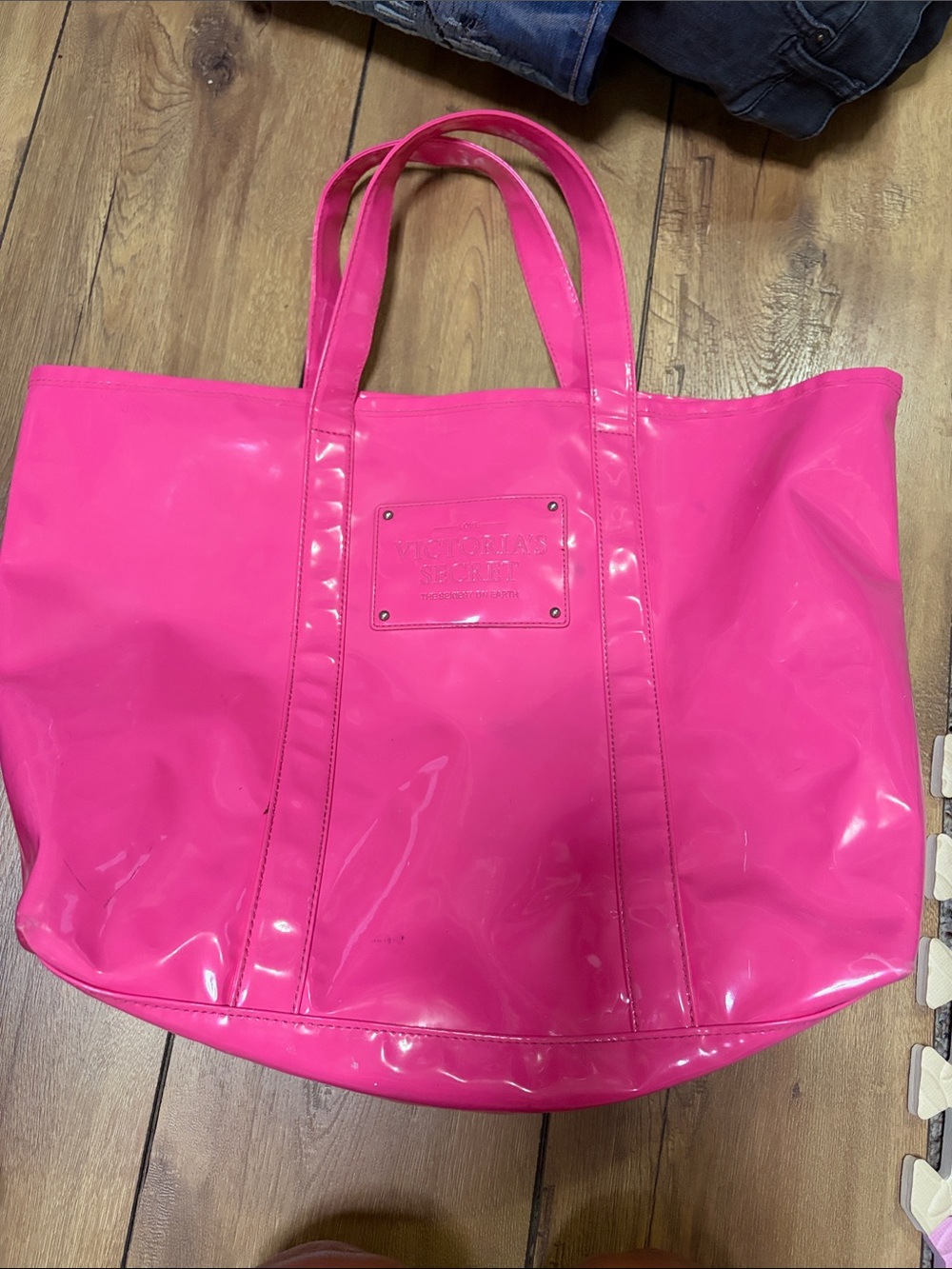 Victoria's Secret Hot Pink Patent Tote